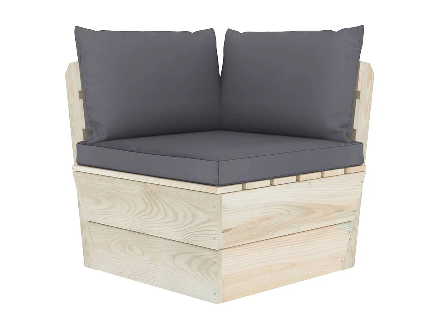 Canapé d'angle palette de jardin avec coussins Épicéa imprégné