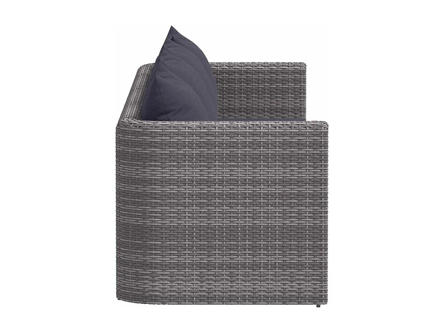 4-delige Loungeset met kussens poly rattan grijs