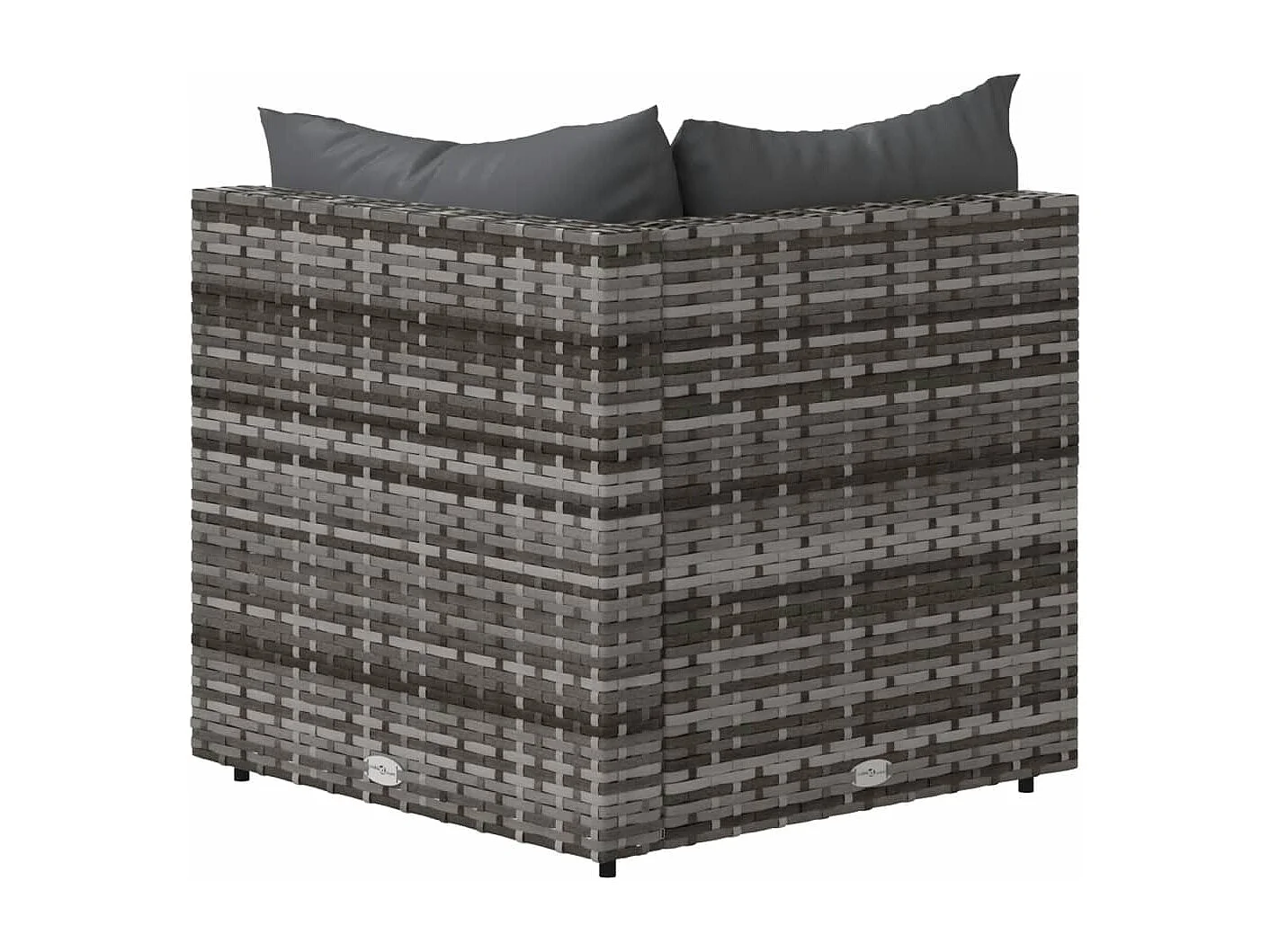 Divani Angolari da Giardino con Cuscini 2pz Polyrattan Grigio