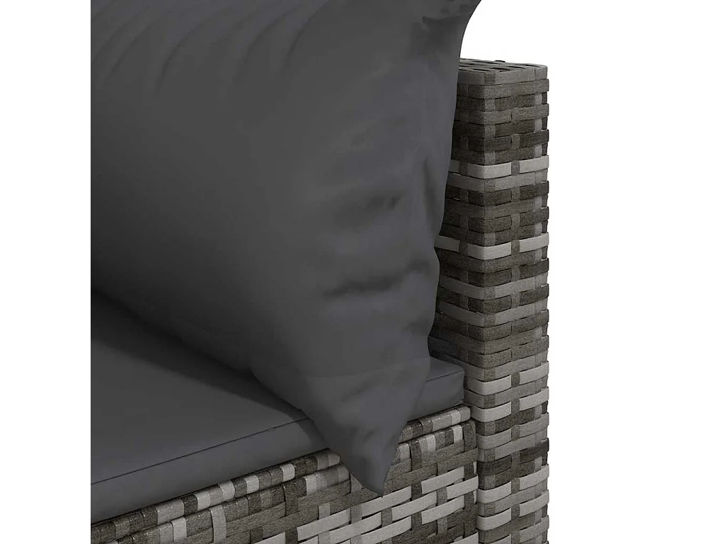 Divani Angolari da Giardino con Cuscini 2pz Polyrattan Grigio