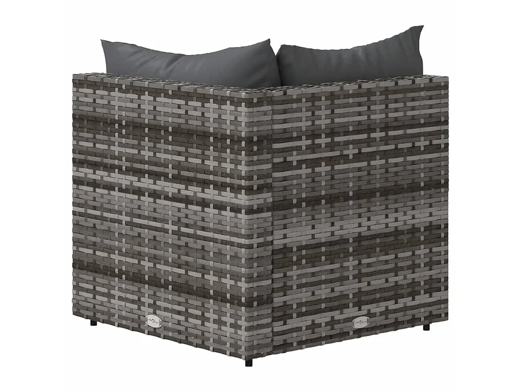 Tuinhoekbanken met kussens 2 st poly rattan grijs