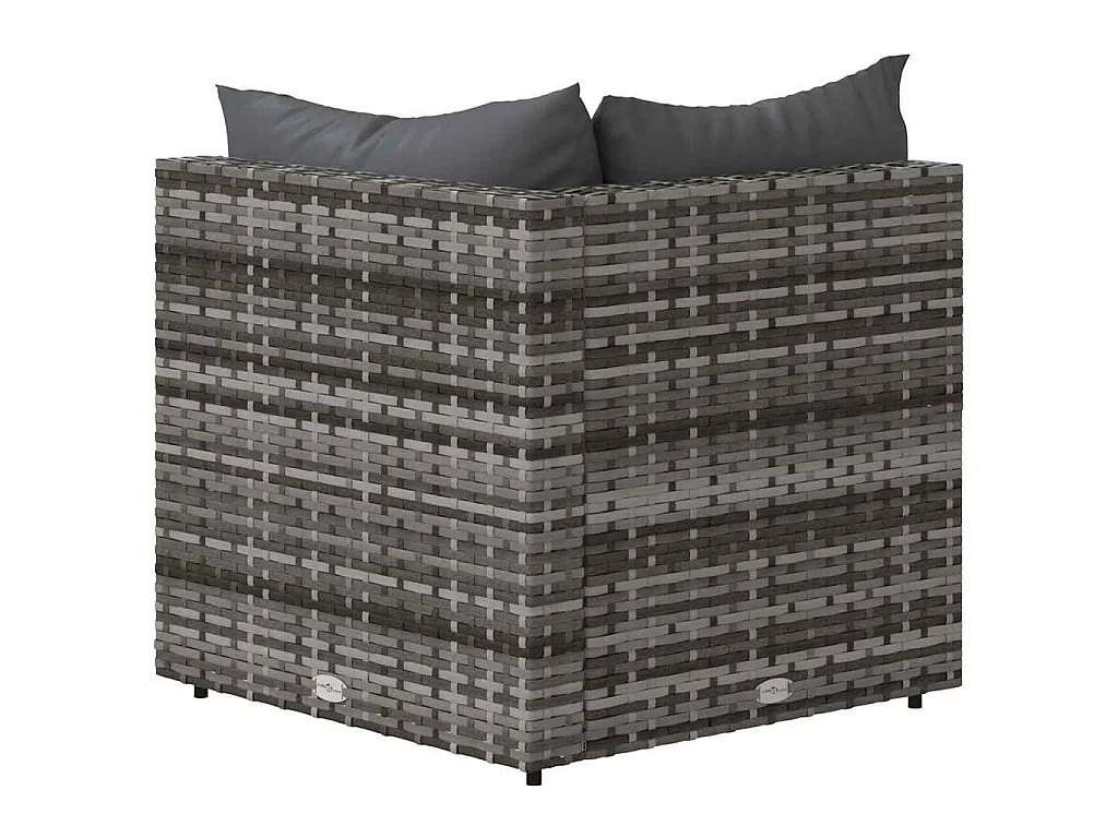 Tuinhoekbanken met kussens 2 st poly rattan grijs