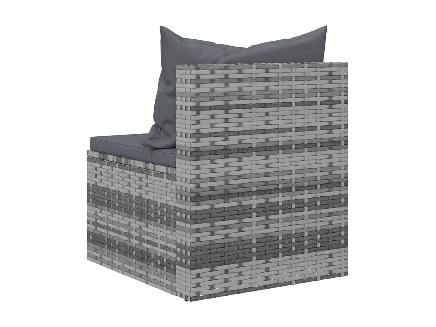 Canapés centraux de jardin et coussins 2pcs Gris Résine tressée