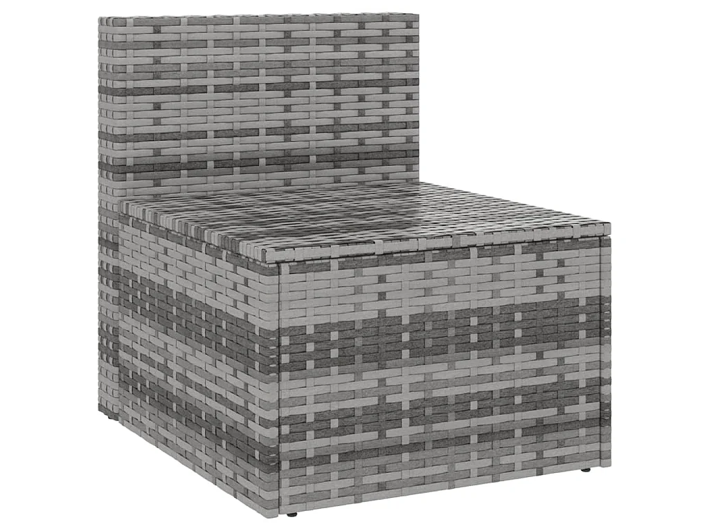 Garten-Mittelsofas mit Kissen 2 Stk. Grau Poly Rattan