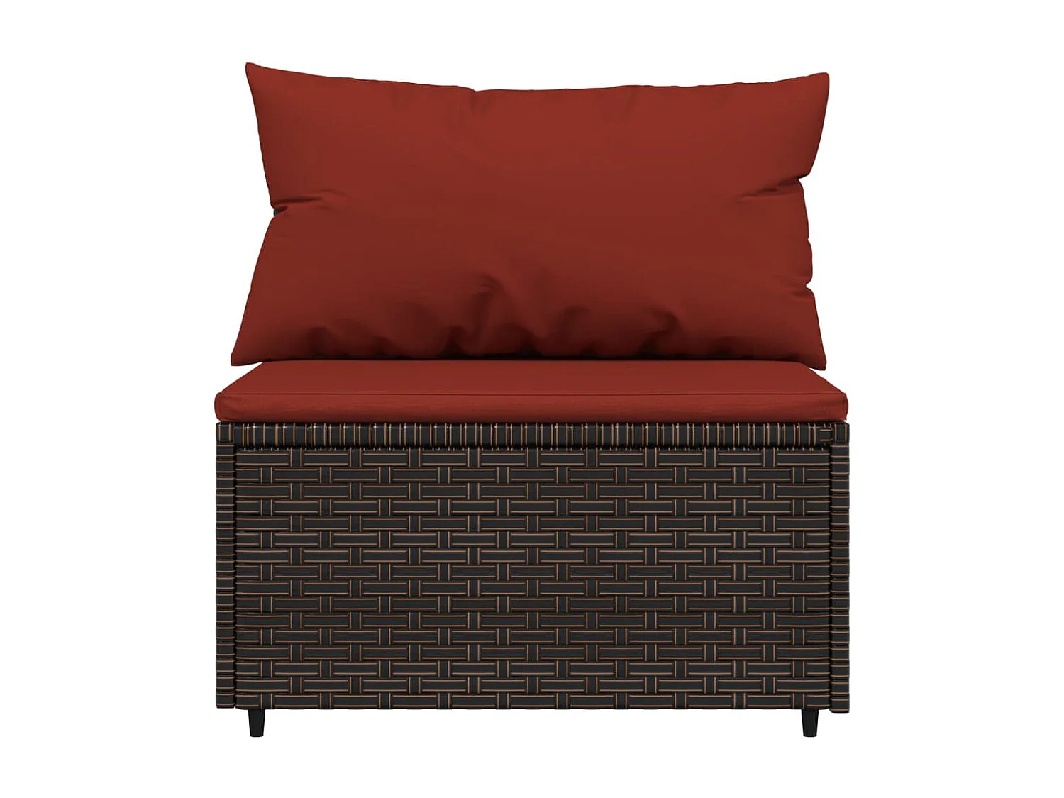 Canapés centraux de jardin coussins 2pcs marron résine tressée