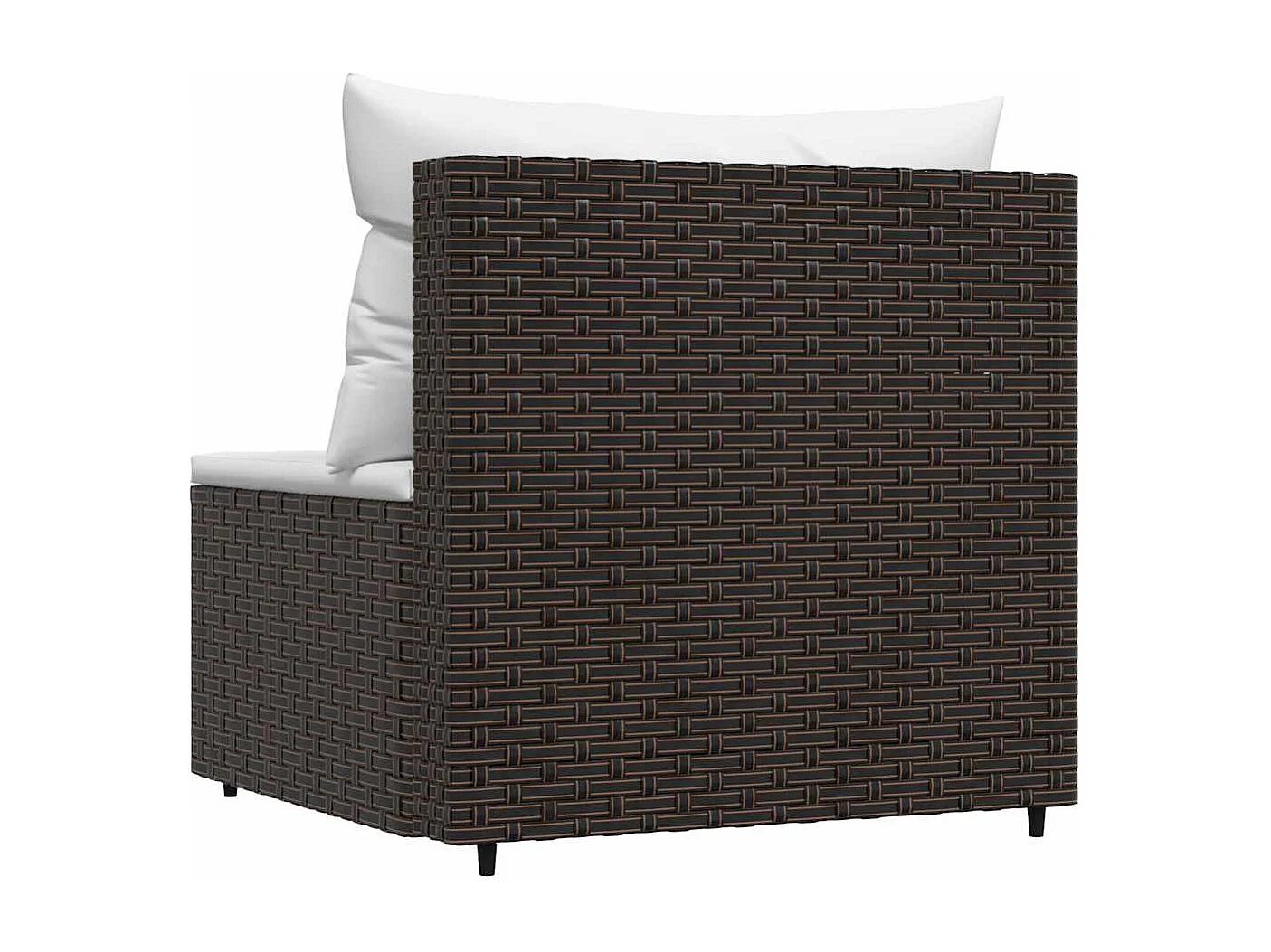 Tuinmiddenbank met kussens poly rattan bruin