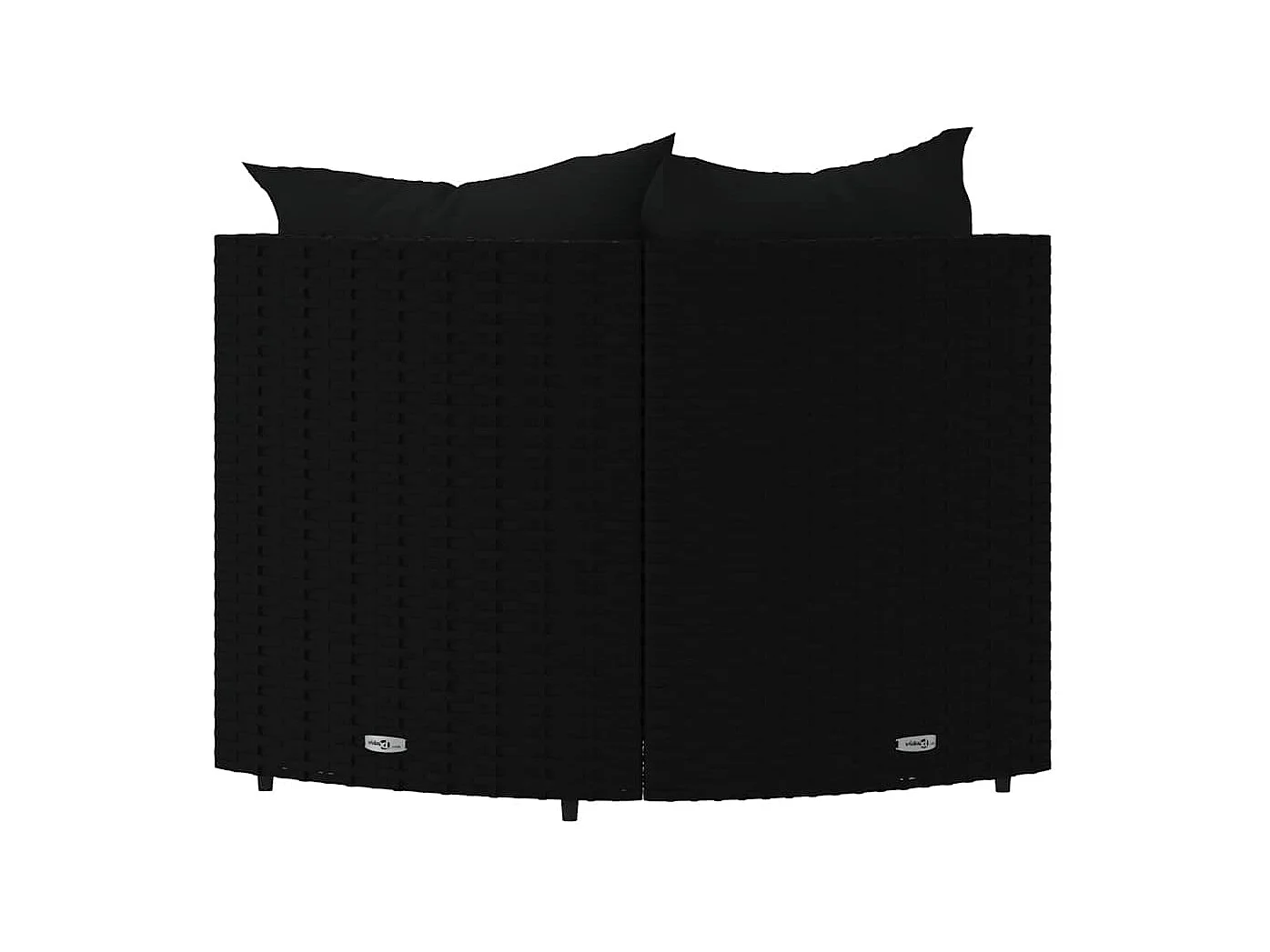Garten-Ecksofas mit Kissen 2 Stk. Schwarz Poly Rattan