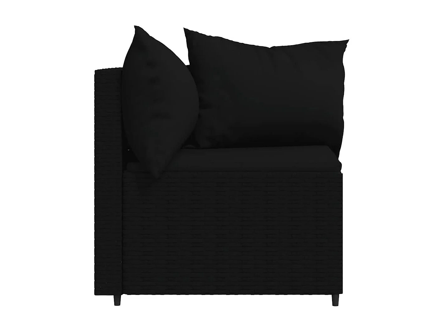 Canapés d'angle de jardin et coussins 2pcs Noir Résine tressée