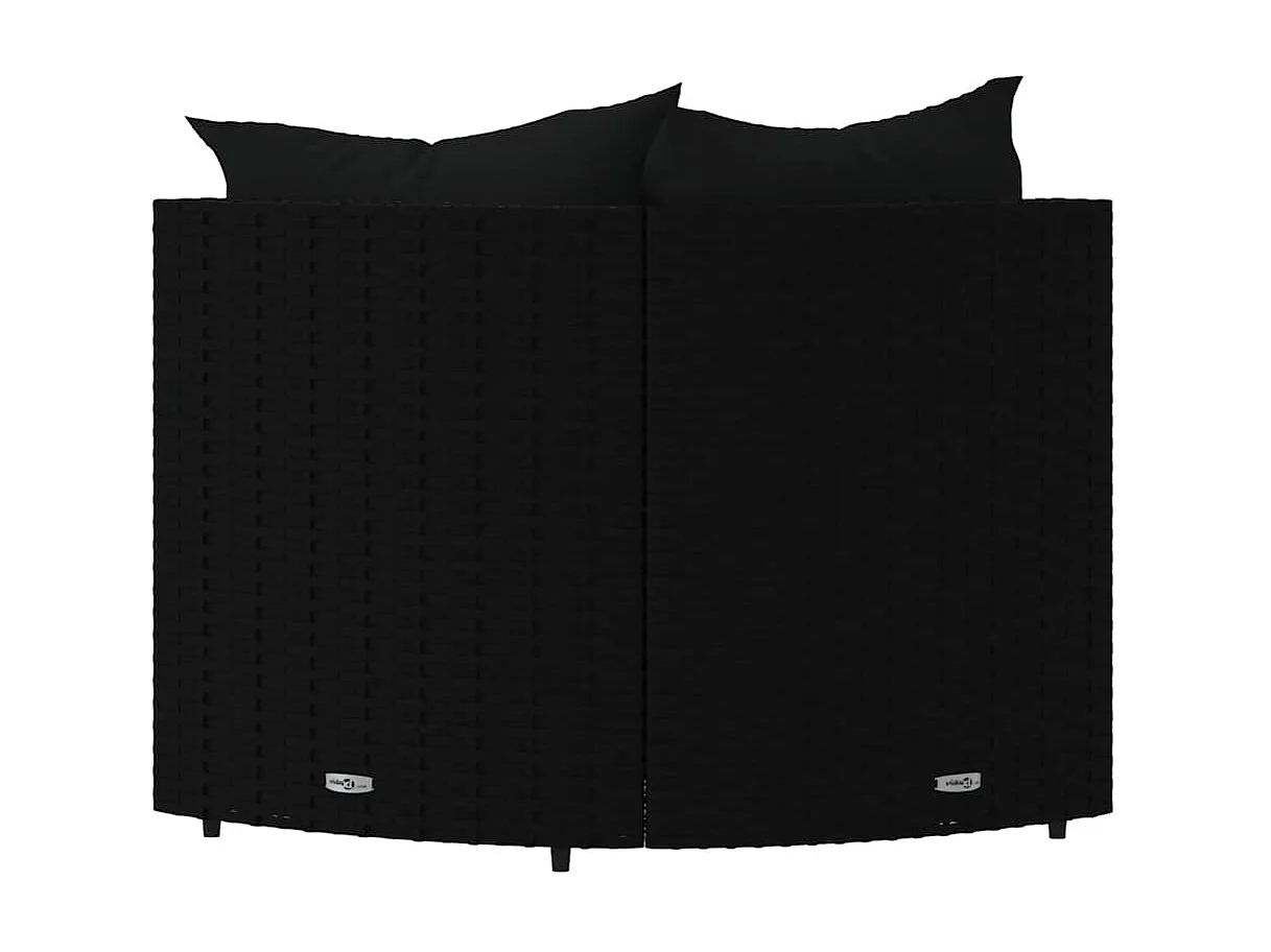 Canapés d'angle de jardin et coussins 2pcs Noir Résine tressée