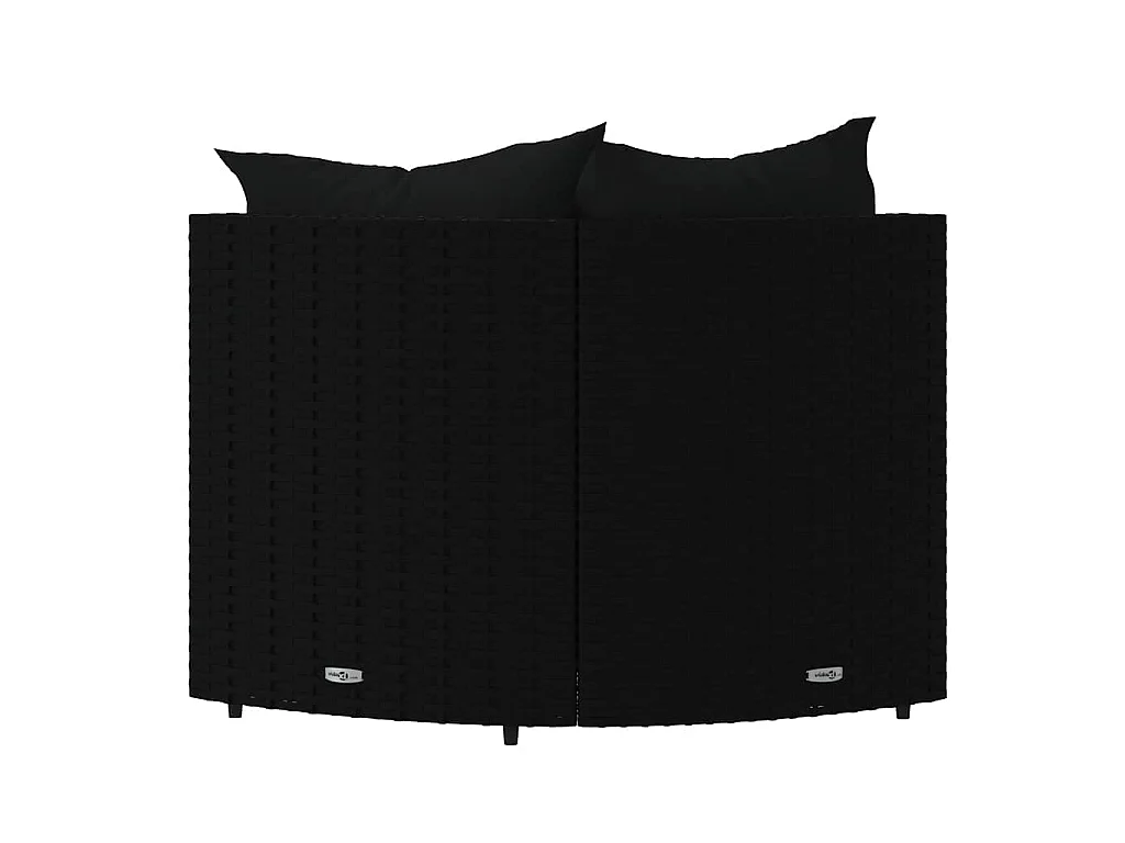 Divani Angolari da Giardino con Cuscini 2pz in Polyrattan Nero