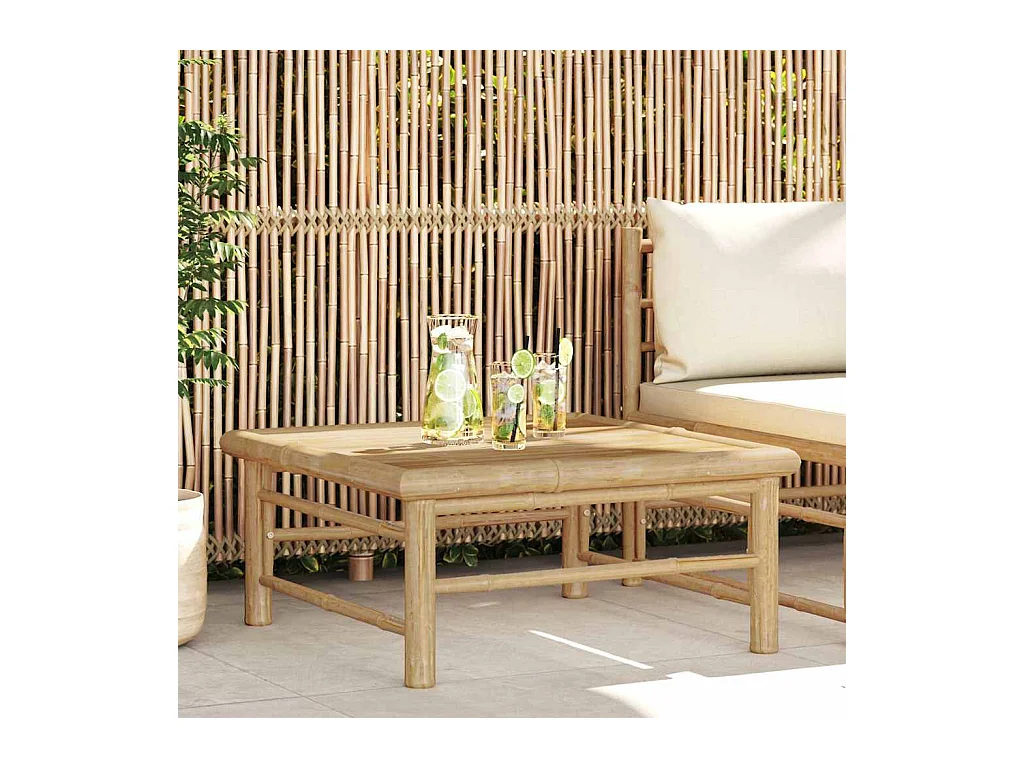 Table de jardin 65x65x30 cm Bambou