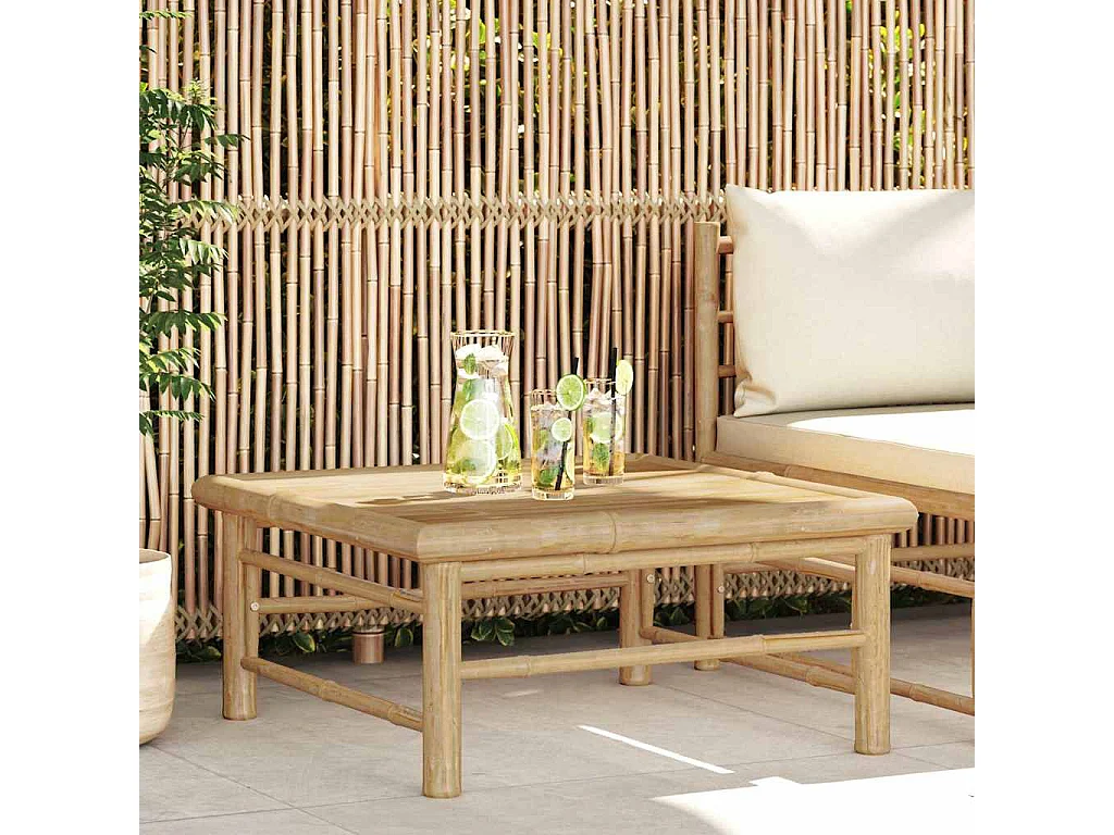 Tavolo da Giardino 65x65x30 cm in Bambù