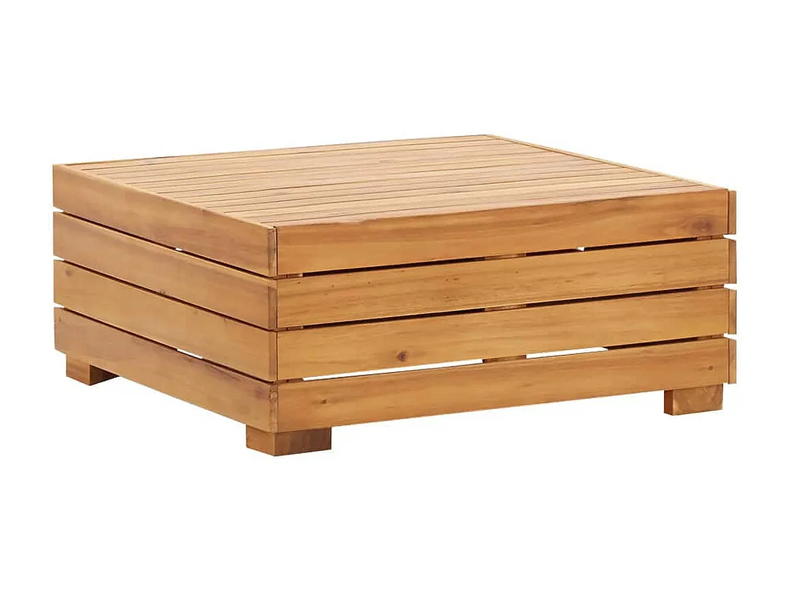 Tuintafel en voetensteun met kussen massief acaciahout