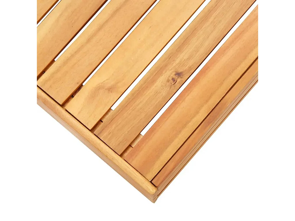 Mesa de jardin y reposapiés con cojin y de madera maciza acacia