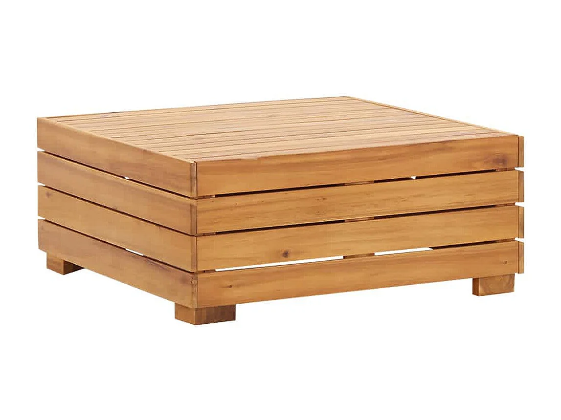 Tuintafel en voetensteun met kussen massief acaciahout