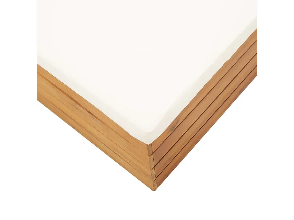 Tuintafel en voetensteun met kussen massief acaciahout