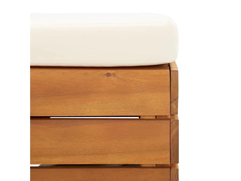 Tuintafel en voetensteun met kussen massief acaciahout