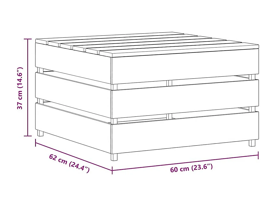 Mesas de paletes para jardim 2 pcs pinho impregnado