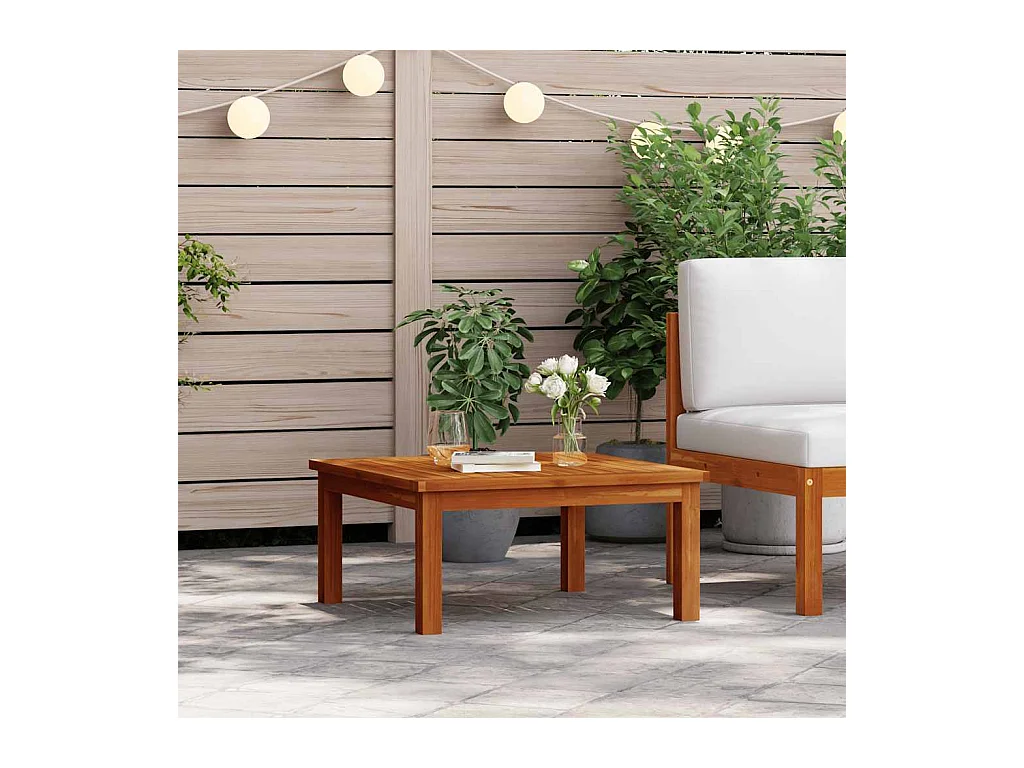 Table de salon de jardin 63x63x30 cm Bois solide d'acacia