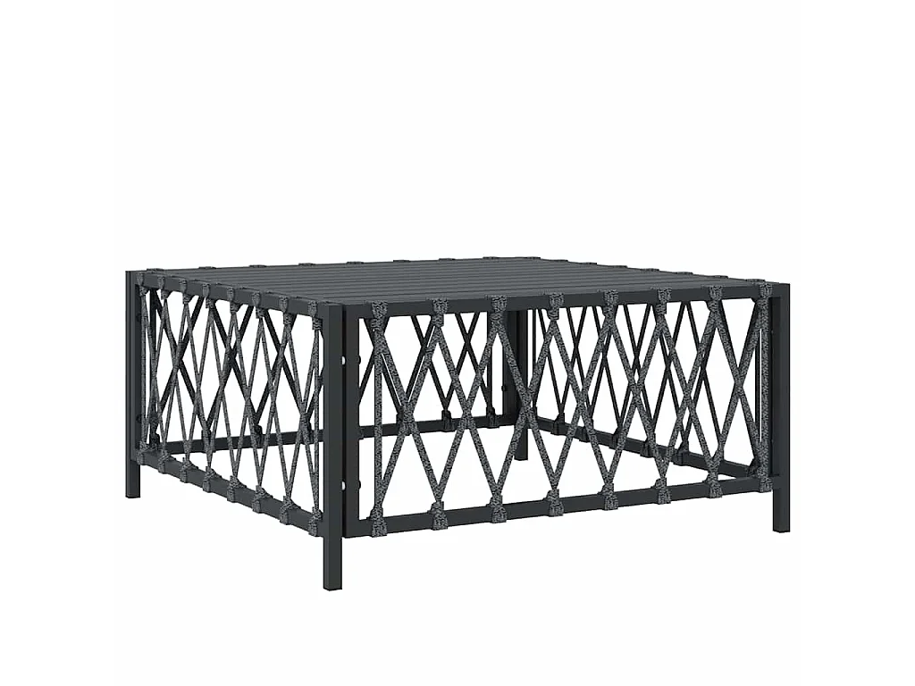 Tuintafel 70x70x34 cm geweven stof antracietkleurig