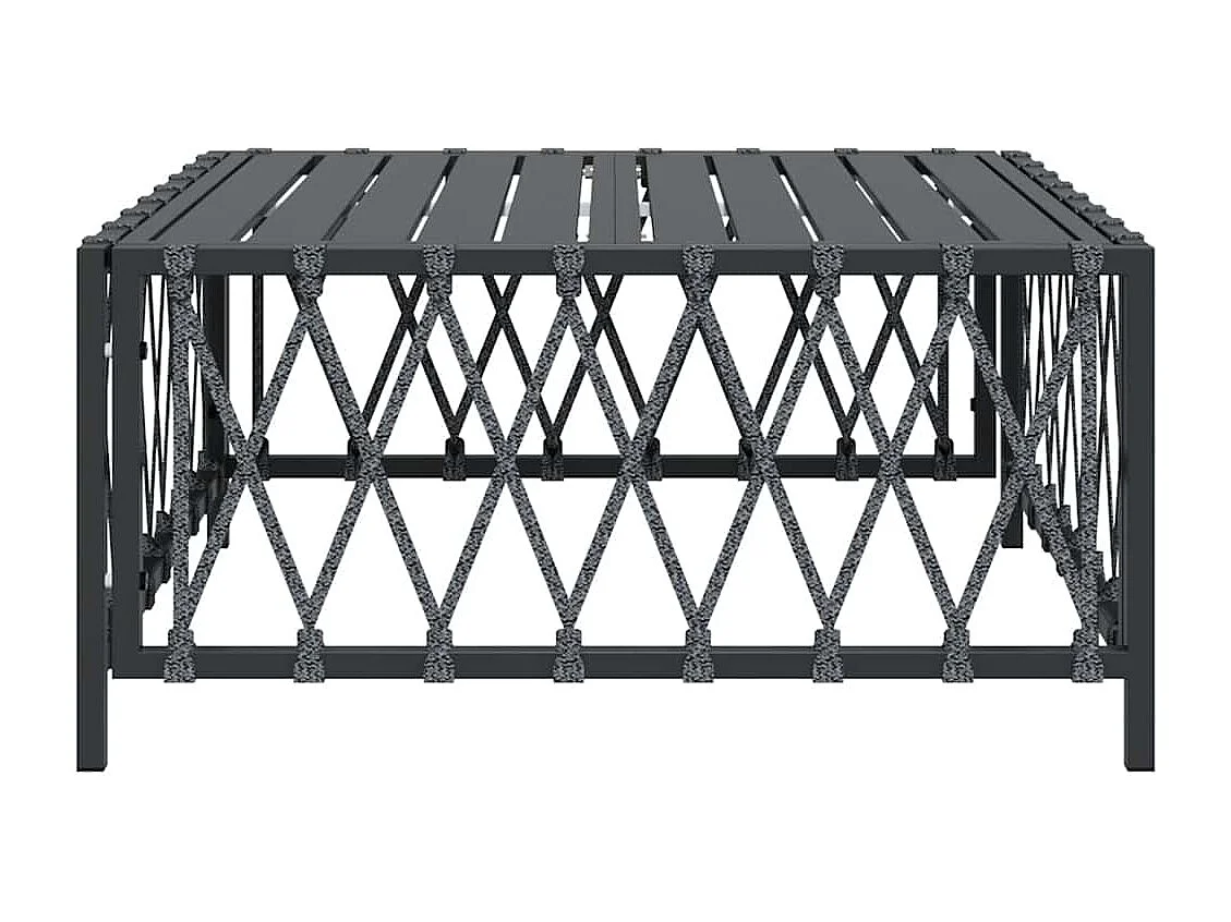 Tuintafel 70x70x34 cm geweven stof antracietkleurig