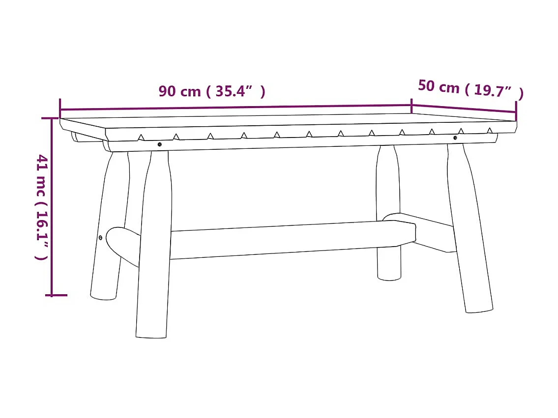 Couchtisch 90x50x41 cm Massivholz Fichte