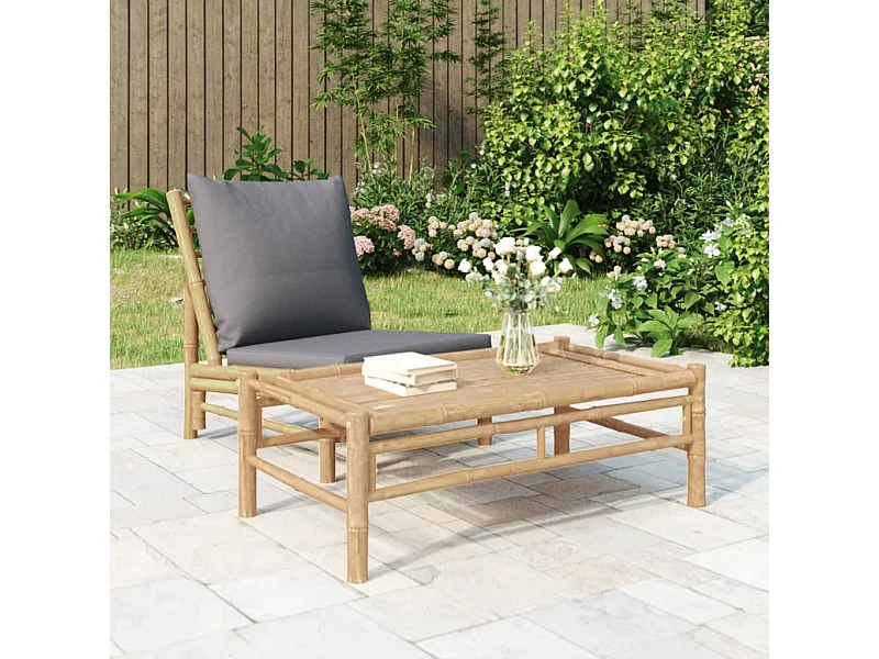 Table basse de jardin 100x55x33 cm bambou