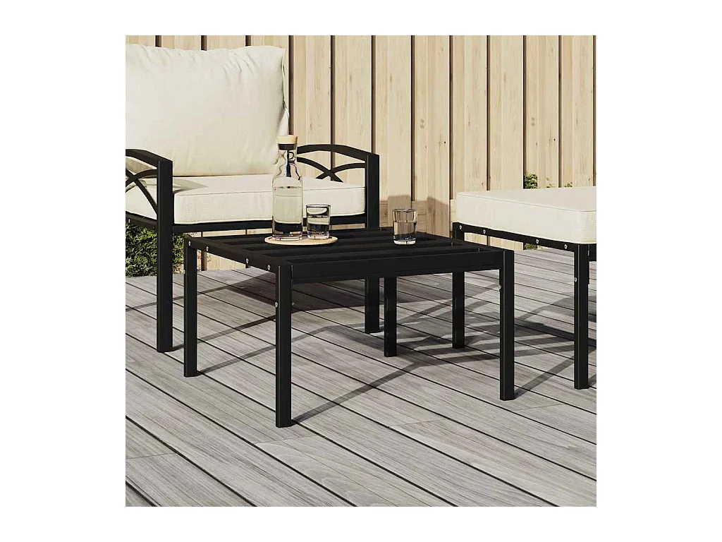 Table basse de jardin noir 60x60x35 cm acier