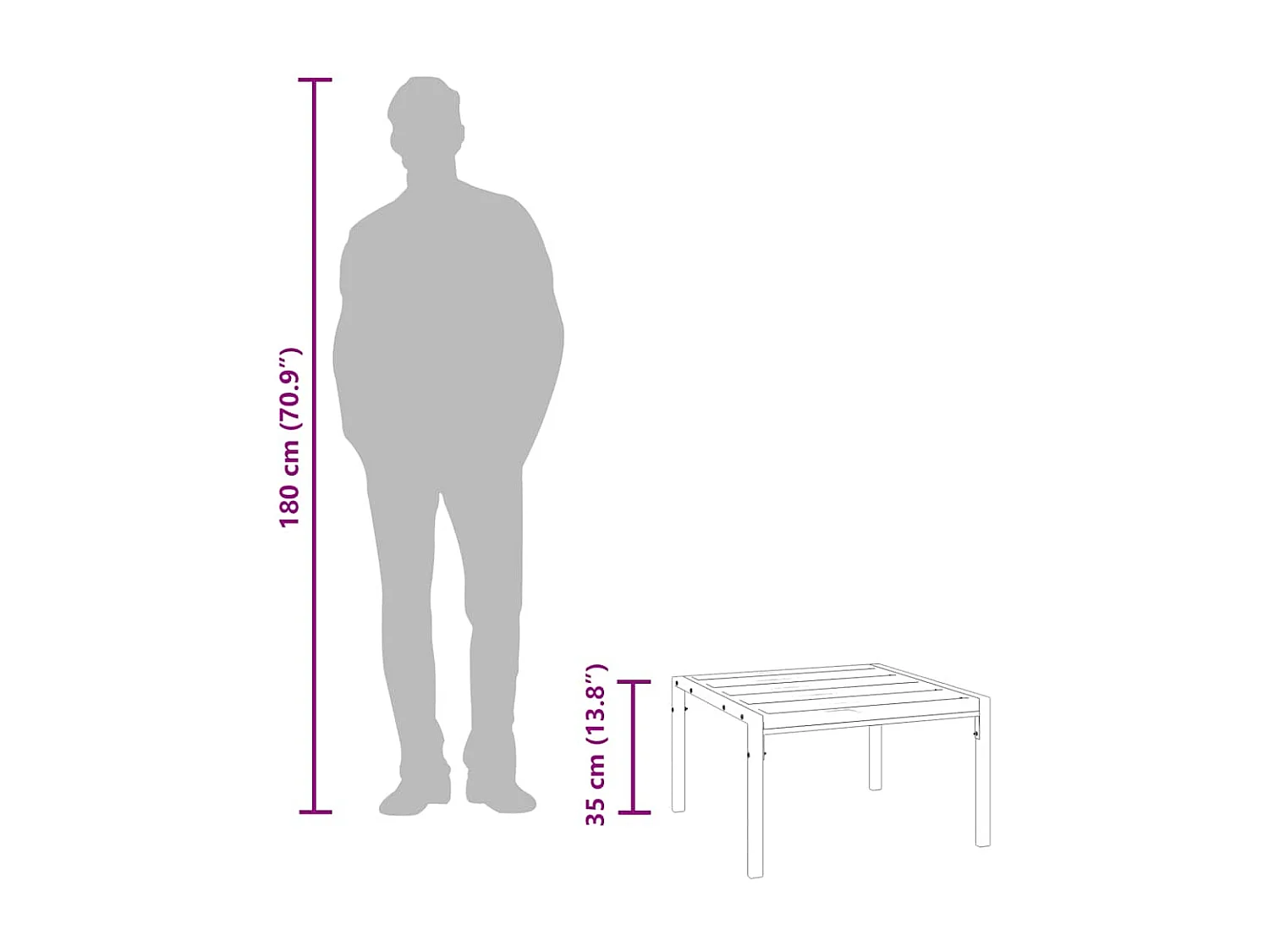 Garten-Couchtisch Schwarz 60x60x35 cm Stahl