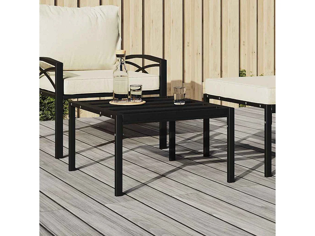 Table basse de jardin noir 60x60x35 cm acier