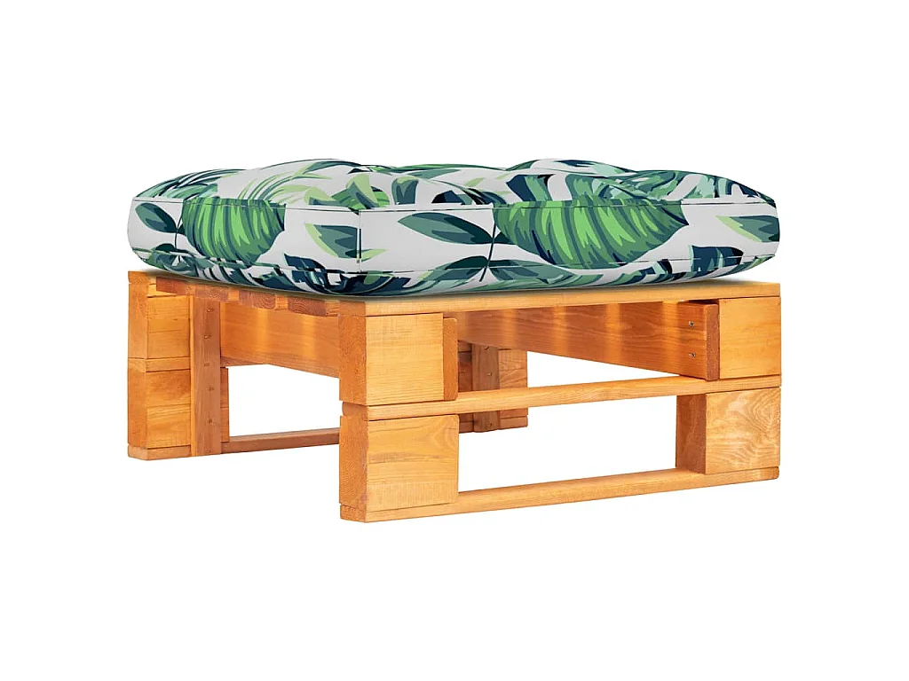 Pouf palette de jardin marron miel bois de pin imprégné
