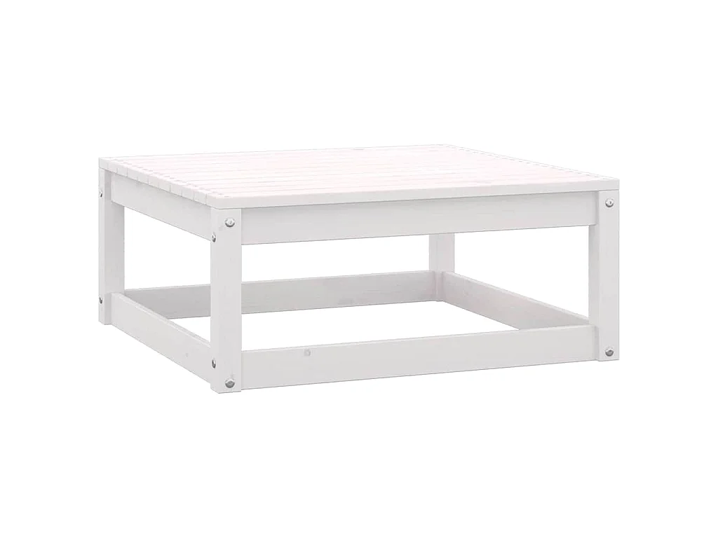 Salon de jardin 2 pcs avec coussins Blanc Bois de pin massif