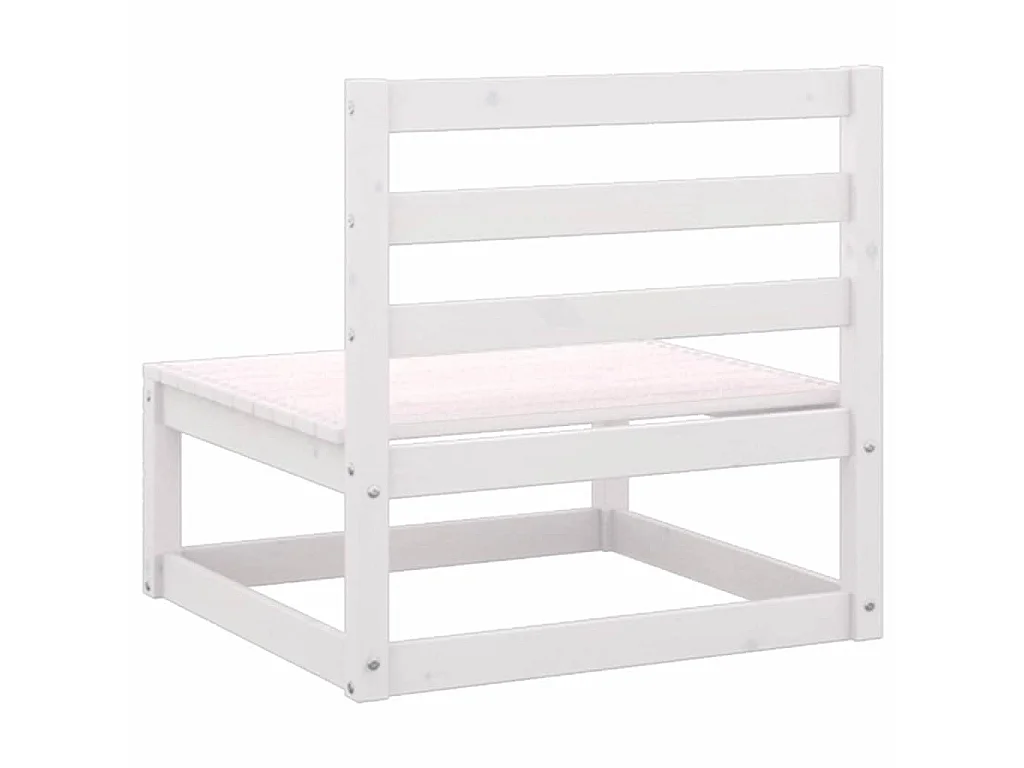 Salon de jardin 2 pcs avec coussins Blanc Bois de pin massif