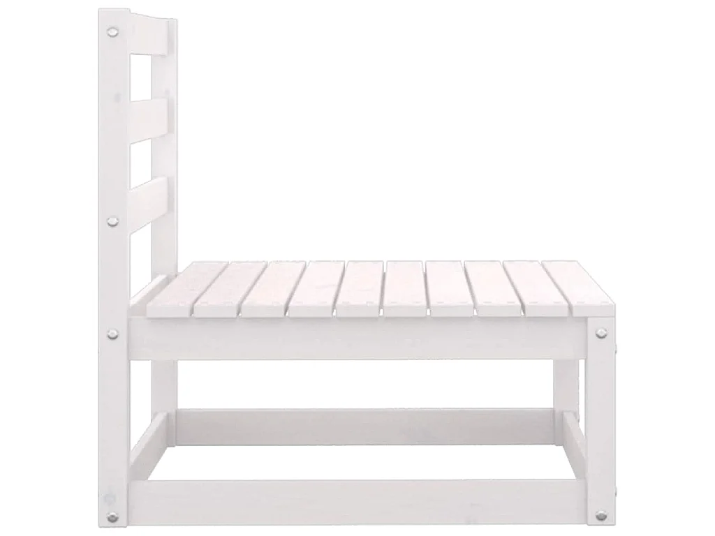 Salon de jardin 2 pcs avec coussins Blanc Bois de pin massif