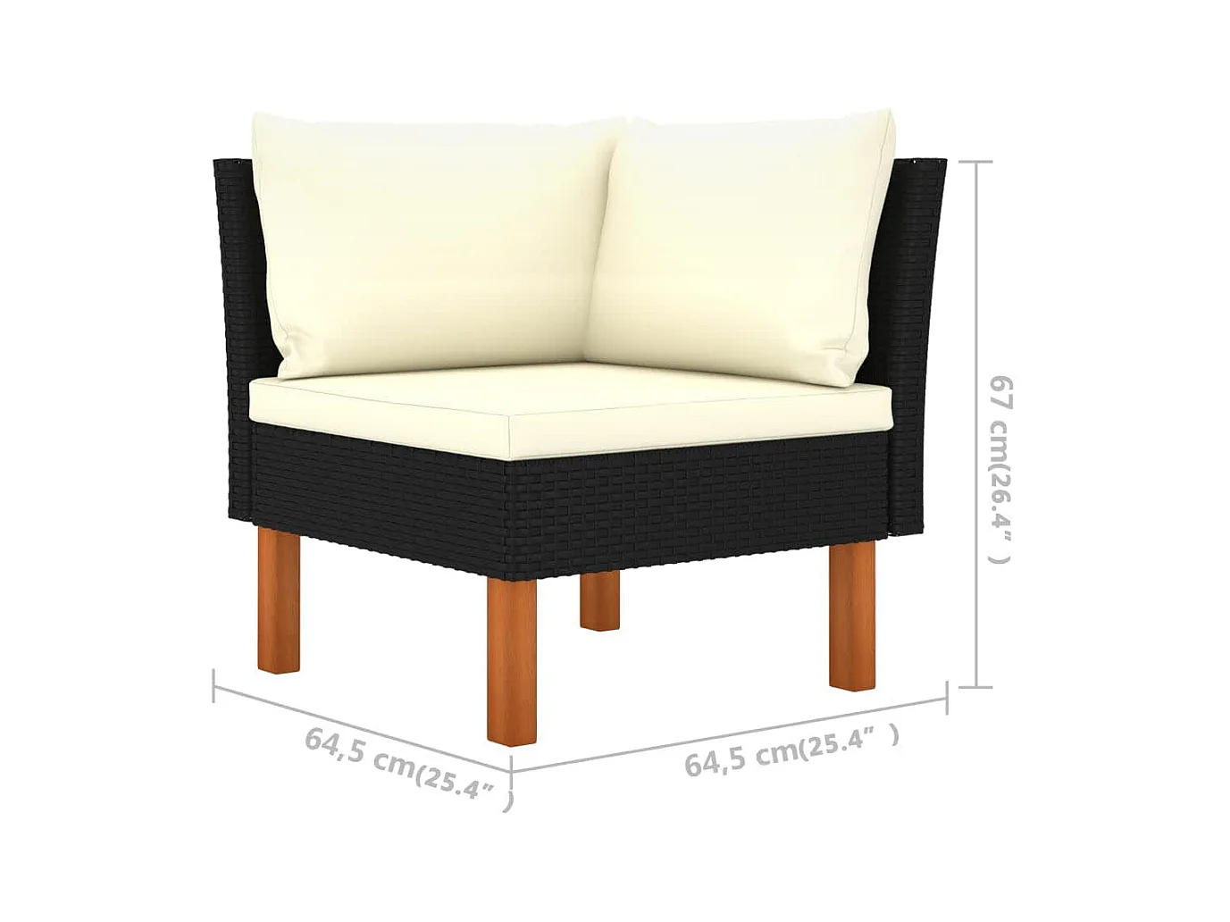 Salon de jardin 3pcs Résine tressée et bois d'eucalyptus massif