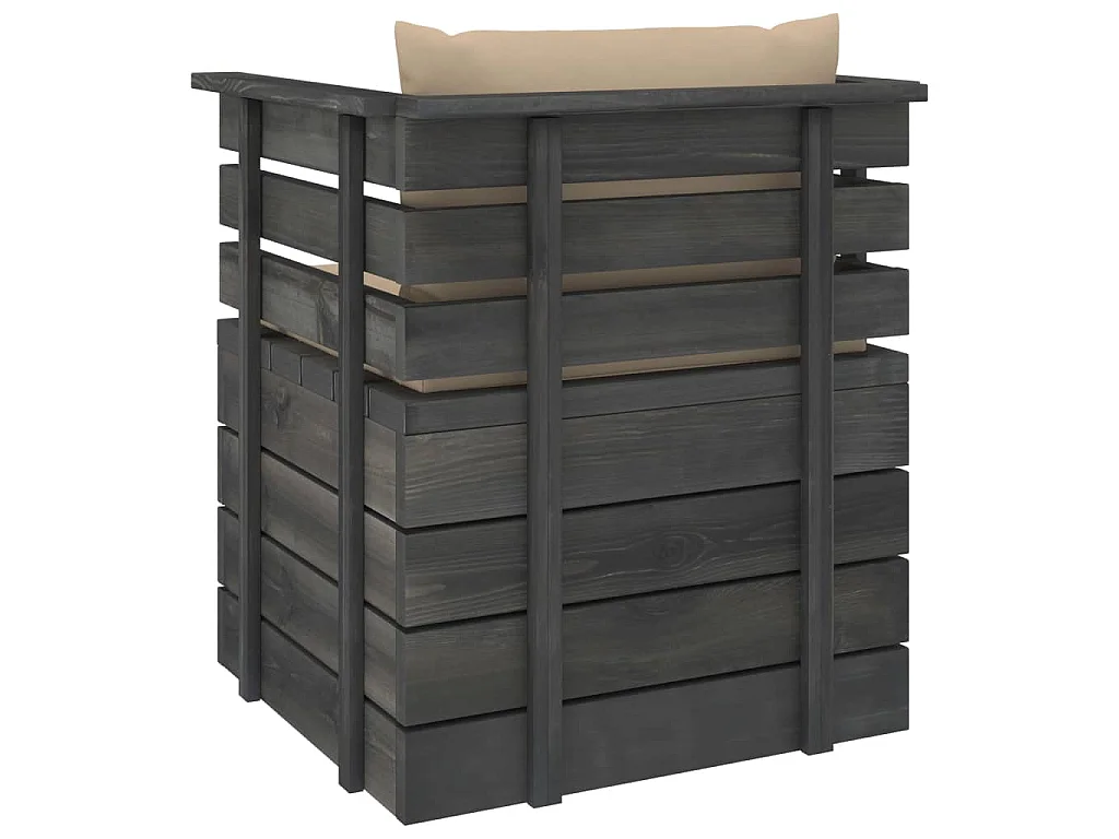 Tuinfauteuil met kussens pallet grenenhout