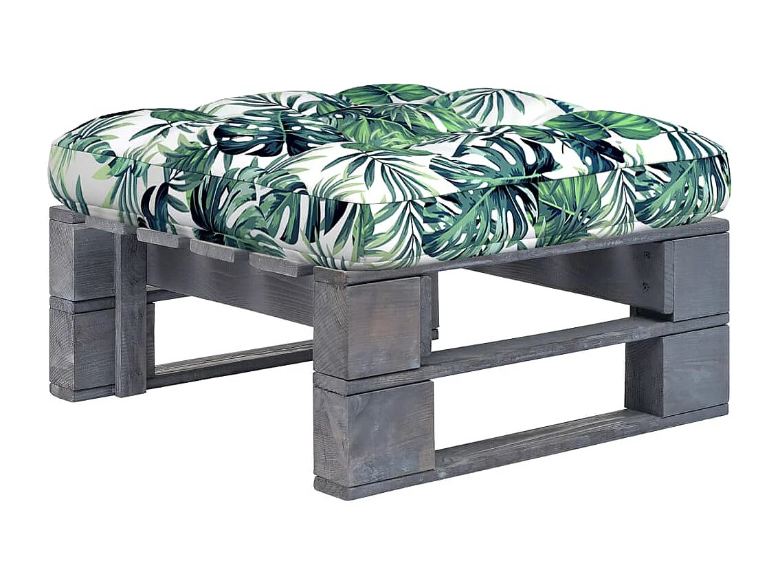 Ottomana da Giardino Pallet in Legno di Pino Impregnato Grigio