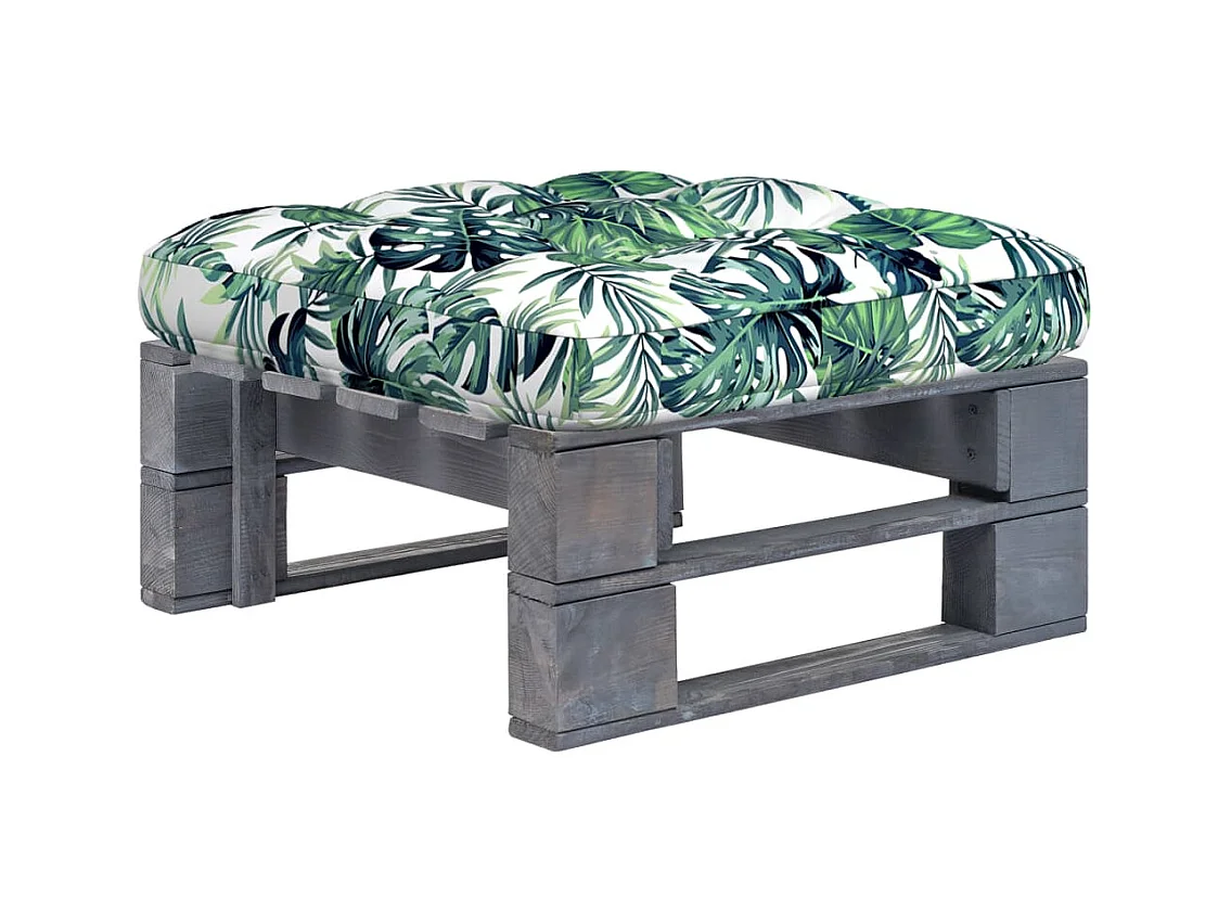 Pouf palette de jardin Bois de pin imprégné de gris