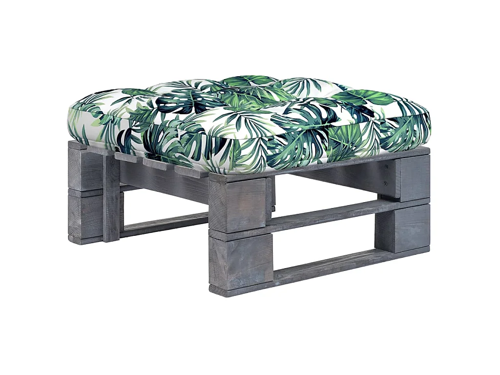 Pouf palette de jardin Bois de pin imprégné de gris