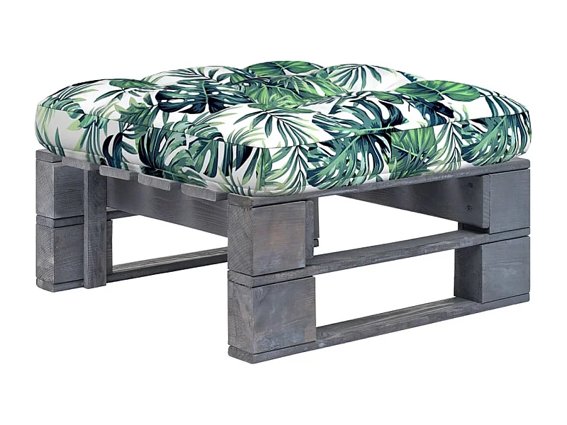 Ottomana da Giardino Pallet in Legno di Pino Impregnato Grigio