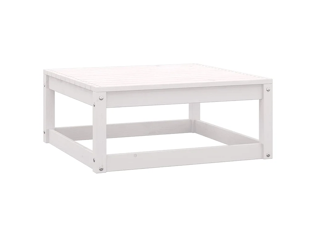Salon de jardin 2 pcs avec coussins Blanc Bois de pin massif