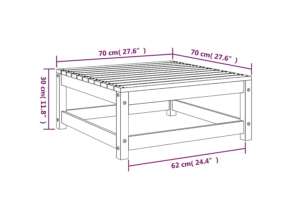 Salon de jardin 2 pcs avec coussins Blanc Bois de pin massif