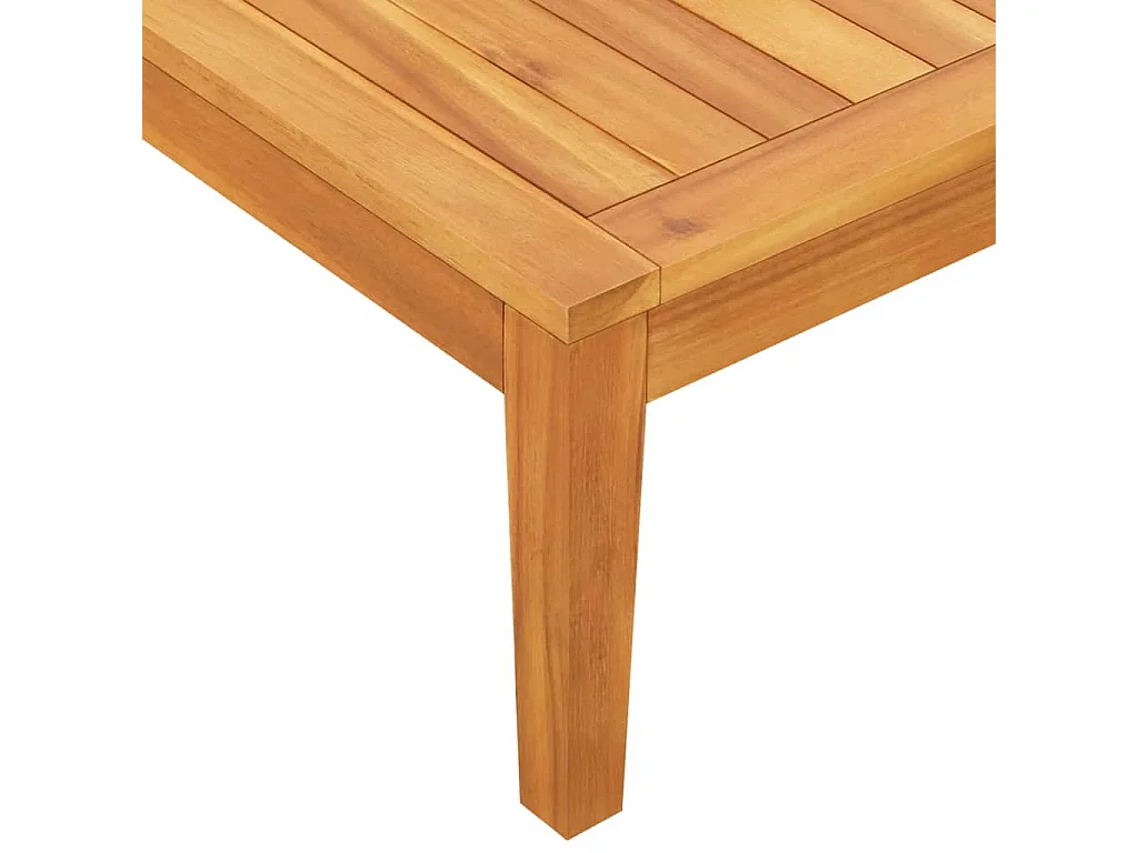 Banc de jardin avec table et coussins Blanc crème Teck solide