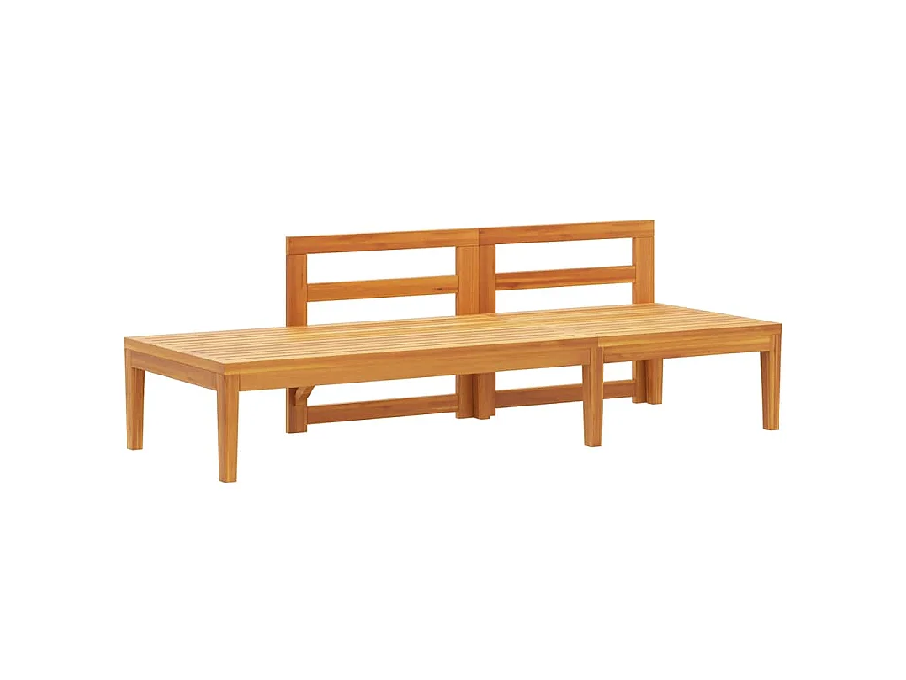 Gartenbank mit Tisch & Cremeweißen Kissen Massivholz Akazie