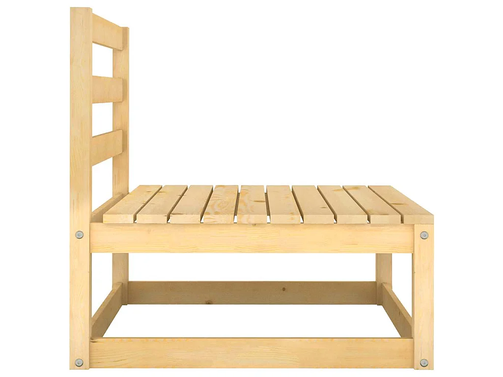 Salon de jardin 2 pcs avec coussins Bois de pin massif
