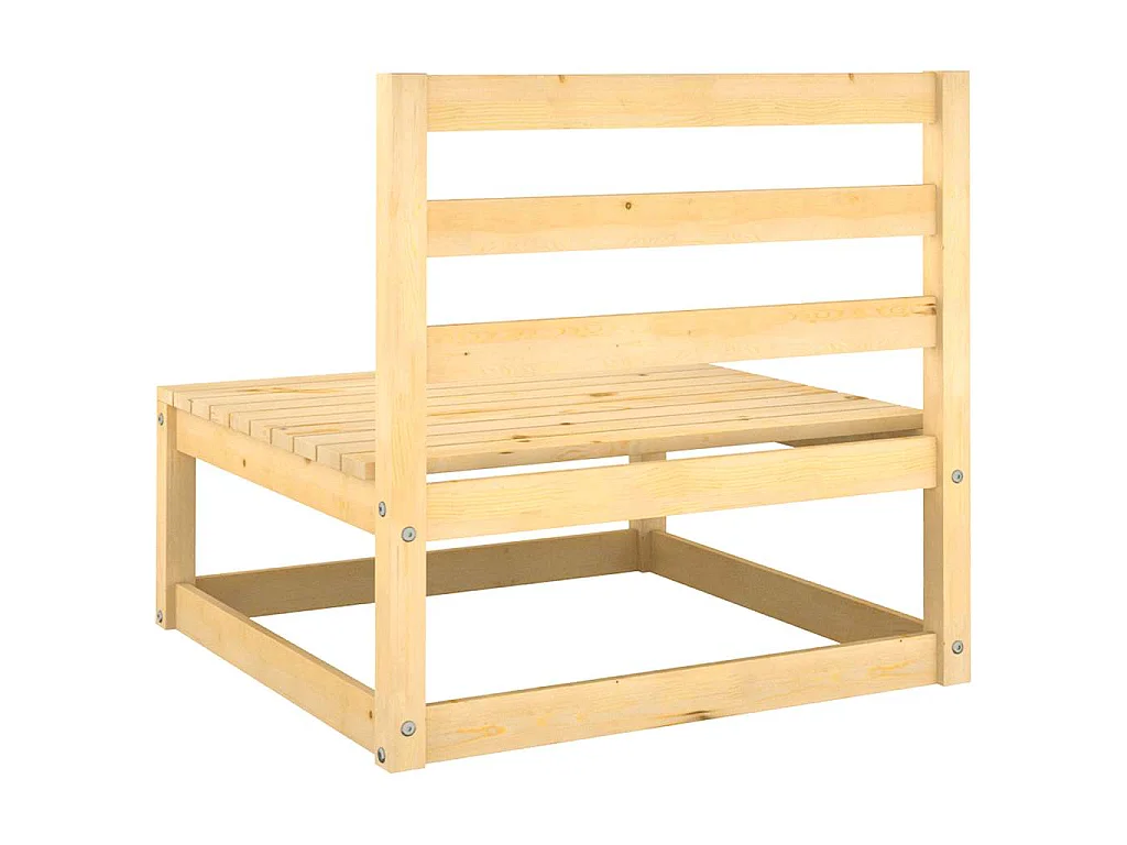 Salon de jardin 2 pcs avec coussins Bois de pin massif