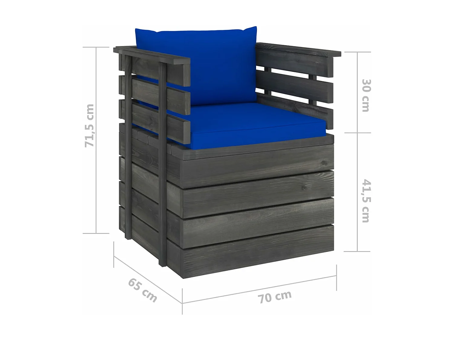 Fauteuil de jardin avec coussins Bois de pin