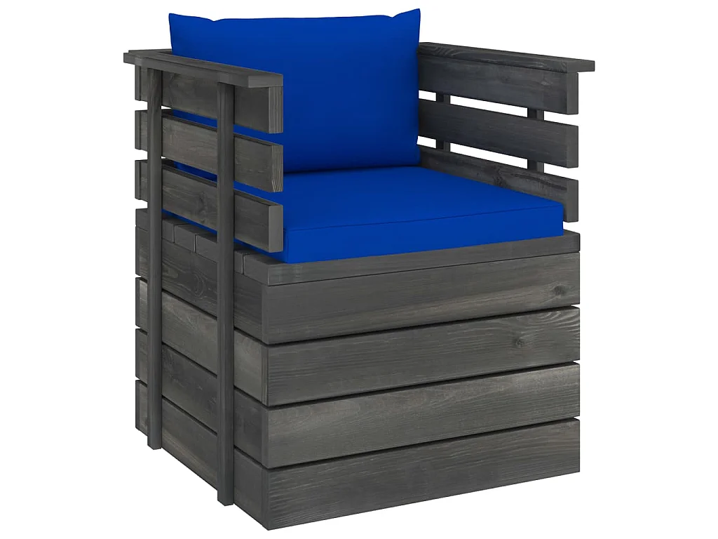 Fauteuil de jardin avec coussins Bois de pin