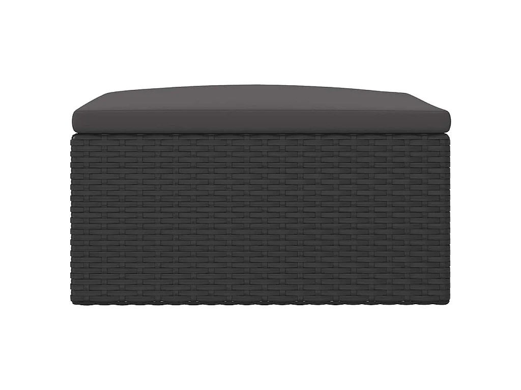 Tabouret de jardin avec coussin noir résine tressée
