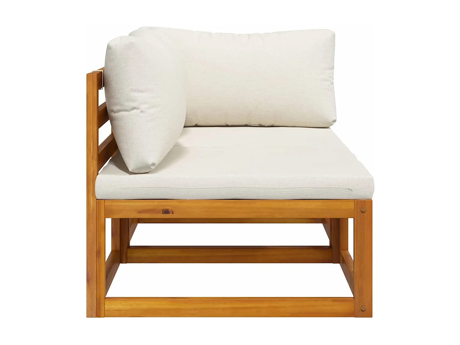 Set Divani da Giardino 2 pz con Cuscini Bianco Crema in Acacia